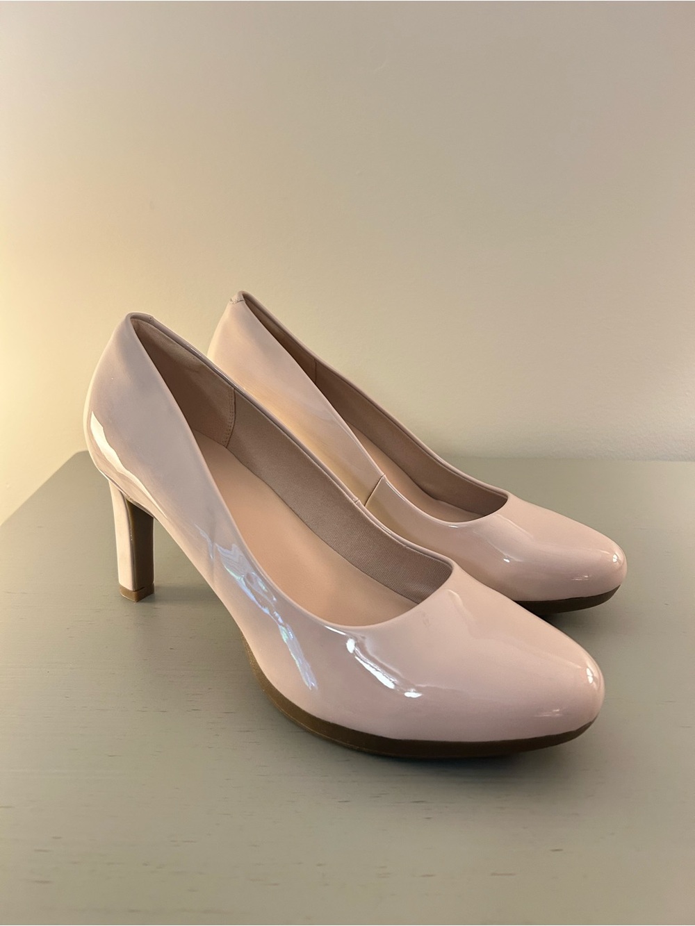 Clarks Collection Ambyr Joy Dusty Rose Patent Pumps Size 11M
